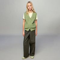 ELLE kids 菠萝纹休闲长裤 军绿色 120cm