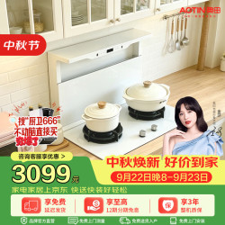 奥田 FT01家用分体式集成灶厨房分体式抽吸油烟机燃气灶旧厨改造一级能效白色 双向排烟 天然气12T