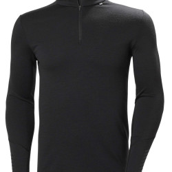 Helly Hansen Lifa 男士 美利奴 中量级 1/2 拉链长袖上衣,黑色,Small