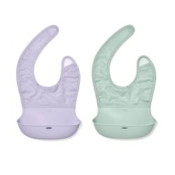 OXO Tot 可卷起围兜 – 2件装 – 淡紫色和猫眼石