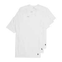 POLO RALPH LAUREN 男士4D弹性凉爽透气棉质莫代尔圆领汗衫 防臭网眼设计 平整领口无标签 3件装 白色克鲁斯海军蓝 - 3 件装 Large