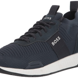 BOSS Hugo Boss 男性 网眼混合跑步运动鞋 时尚运动鞋 轻量化 Sky Captain Navy 8