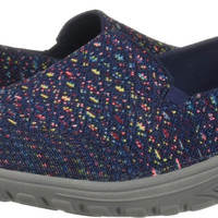 Skechers 斯凯奇 女式 编织 reggae fest - 编织 - 工程编织双侧缝拖鞋(柳树) 49291 乐福鞋 缓震 Reggae Fest - Wicker - Engineered Knit Twin Gore Slip on (Willows) Navy 8.5