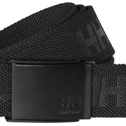 Helly Hansen 工装HH标志棉质编织腰带，带扣可调腰带,黑色//白色,Standard