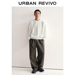 UR 2026秋季新款男装气质简约松紧腰系带直筒裤UMM660008 深灰 29