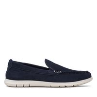 Clarks 其乐Flexway Step男鞋 一脚蹬轻便防滑通勤休闲皮鞋 Navy Suede 8.5