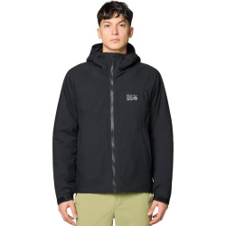 Mountain Hardwear 男士弹力臭氧保暖夹克,黑色,大号