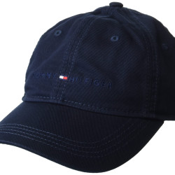 Tommy Hilfiger 汤米·希尔费格 男式棉质标志可调节棒球帽, Sky Captain Tonal