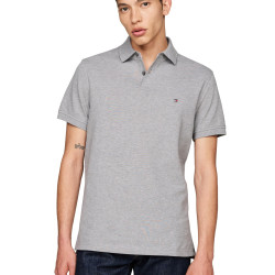 Tommy Hilfiger 汤米·希尔费格 男士短袖POLO衫 经典修身版型 有机棉混纺面料 透气舒适中麻灰 Medium