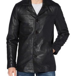 Schott NYC 男士皮夹克,黑色,M