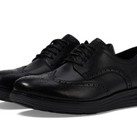 Cole Haan 男士皮革牛津鞋 翼尖雕花设计 轻便舒适 正式商务 黑色黑色 8.5 Wide US