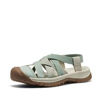 KEEN 女式 Whisper 格子封闭耐用可调节脚趾保护透气凉鞋, Lily Pad/Plaza 灰褐色