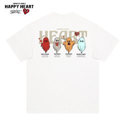 CHARLES JANG'S HAPPY HEART 漂浮幽灵短袖T恤男潮牌美式夏季纯棉休闲上衣