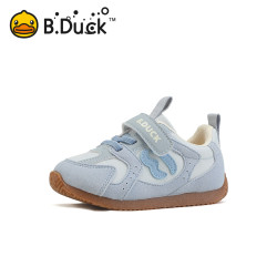 B.Duck 童鞋加绒女童软底宝宝机能鞋男童德训鞋 蓝色