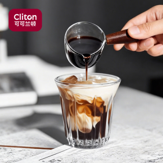 CLITON 玻璃咖啡杯冰美式冰咖啡杯拿铁杯意式浓缩杯芬兰咖啡杯2只128ml