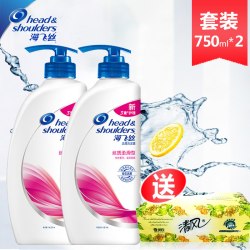 海飞丝 去屑洗发水/露丝质柔滑750ML*2/700ML*2 送清风纸巾一包