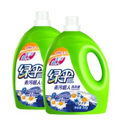 绿伞 去污超人洗衣液3kg*2瓶香味持久除菌去渍低泡易漂家庭实惠装