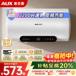 奥克斯 电热水器2200W速热储水式热水器家用洗澡卫生间镁棒免更换 40L 2200W