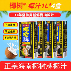椰树牌 海南正宗椰树牌椰子汁饮料天然植物蛋白1L家庭装整箱生榨鲜榨椰汁
