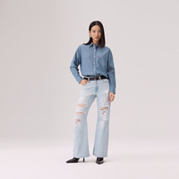 Levi's 商场同款 李维斯26年春夏新款女士轻复古牛仔衬衫001HM