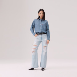 Levi's 商场同款 李维斯26年春夏新款女士轻复古牛仔衬衫001HM