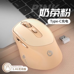 多豪 type-c接口无线蓝牙鼠标双模可充电式静音无声笔记本电脑家用办公