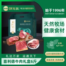 额尔敦 牛肉礼盒6斤装内蒙牛肉牛前牛后牛腩家庭装中秋节送礼礼盒