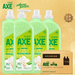 AXE 牌洗洁精花茶护肤不伤手家庭装果蔬清洗剂洗碗液1.01kg4瓶