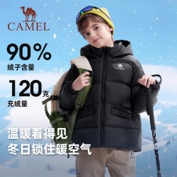 骆驼 儿童羽绒服 加厚保暖连帽外套