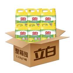 立白 洗洁精6瓶整箱批发家用洗碗精食品用家庭装清新柠檬味1.12kg