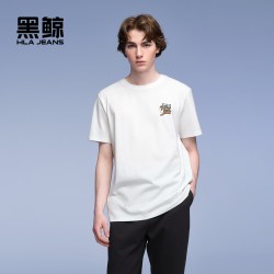 海澜之家 旗下黑鲸短袖T恤男夏圆领套头衫短t一款多色
