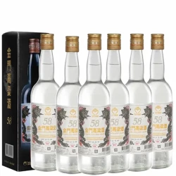 金门高粱酒 金门高粱 双龙系列白金龙 清香型白酒 58度 600ml*6瓶/箱 宴请 台湾高粱酒
