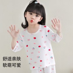 海创优棉莱赛尔天丝儿童春夏季家居服套装男童女童七分袖睡衣睡裤