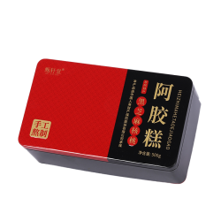 甄轩堂 礼盒黑芝麻核桃阿胶糕500g铁盒即食女士红枣枸杞阿胶糕东阿产