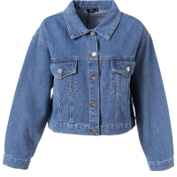 百图 2408X04 短款牛仔外套 牛仔色 M 女士夹克