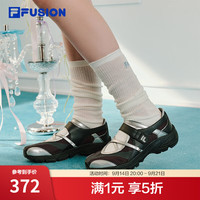 FILA 玛丽珍｜FILA FUSION潮牌凉鞋26夏季新款女士ComoX芭蕾风子 黑/墨水灰-BA 37.5