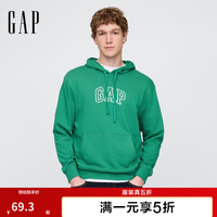 Gap 男女装2025春季logo抽绳连帽口袋卫衣休闲上衣美版708409 绿色 M 美码 L亚洲码180/96A