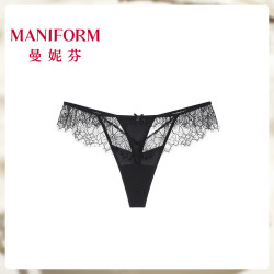 曼妮芬 法式蕾丝三角裤T裤 夜巴黎 M (160) 适合80-101斤