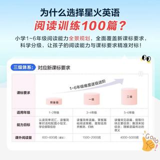 星火英语 六年级阅读听力范文100篇共3册套装