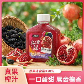轻上 生榨0糖生椰汁水饮料0反式脂肪酸男女学生儿童果蔬汁0添加蔗糖 红石榴桑葚汁150ml*15瓶