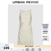 UR UR2026夏季新款女装魅力时尚波点收褶船领连衣裙UWG760093+