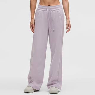 lululemon Scuba 女士中腰阔腿运动裤 拉绒 浅薰衣草紫 M