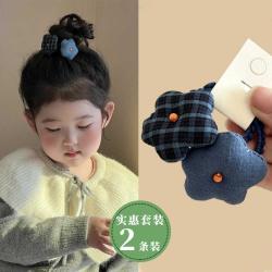 品茱司 韩版可爱布艺充棉发圈女孩小花格子皮筋头绳不伤发宝宝女童发绳