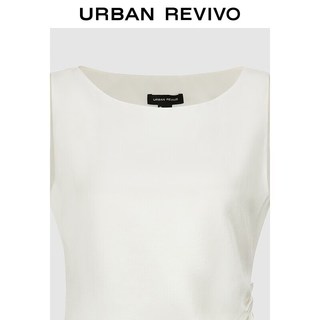 URBAN REVIVO UWM260088 褶皱收腰 白色 S 女士衬衫