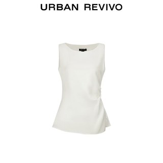 URBAN REVIVO UWM260088 褶皱收腰 白色 S 女士衬衫