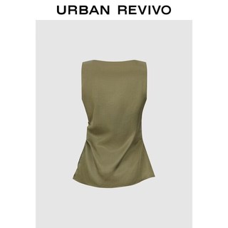 URBAN REVIVO UWM260088 褶皱收腰 无袖衬衫