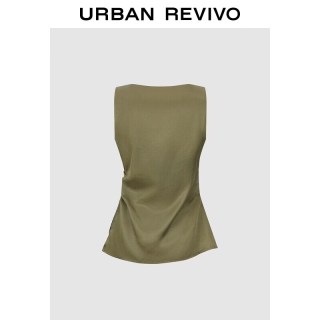 URBAN REVIVO UWM260088 褶皱收腰 无袖衬衫
