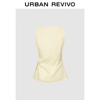 URBAN REVIVO UWM260088 褶皱收腰 无袖衬衫
