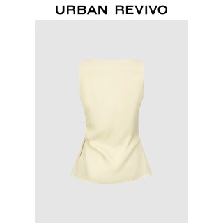 URBAN REVIVO UWM260088 褶皱收腰 无袖衬衫
