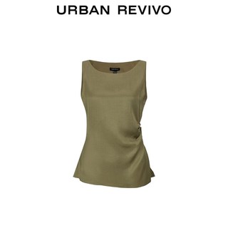 URBAN REVIVO UWM260088 褶皱收腰 无袖衬衫